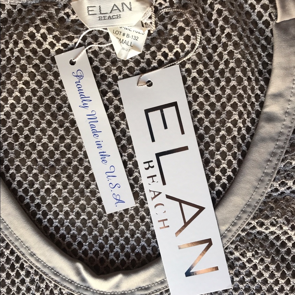 NWT Elan beach gray/silver net cover up size small